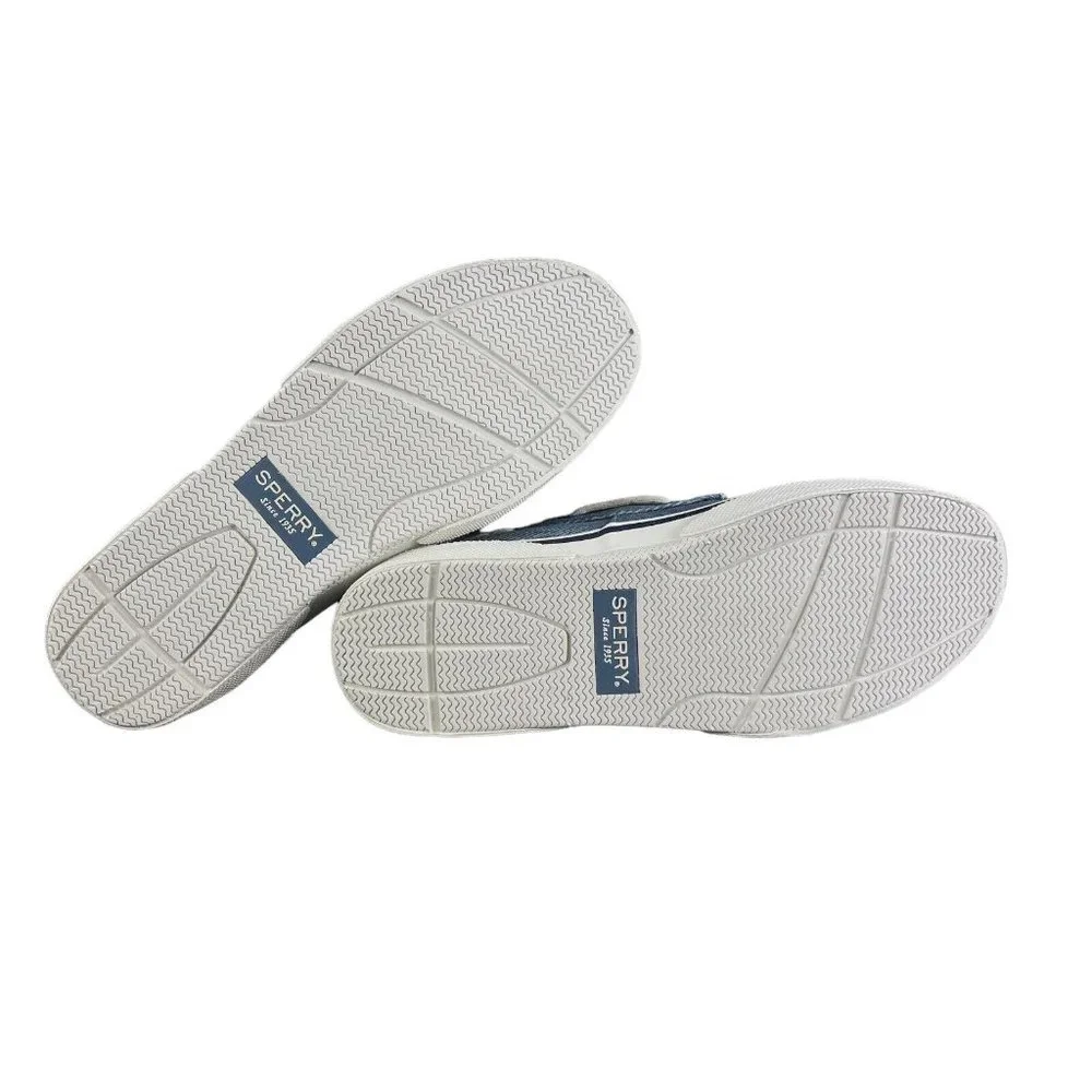 Sperry Top-Sider Halyard 2-Eye Twill Blue Boat Shoes STS25075 Men's Size 8 - 9 *